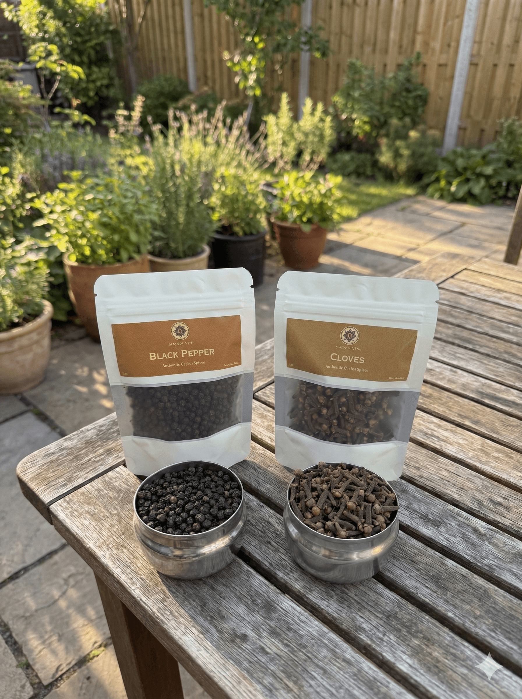 Whole Sri Lankan spices — cloves, peppercorns, and dried chillies laid out on a natural surface